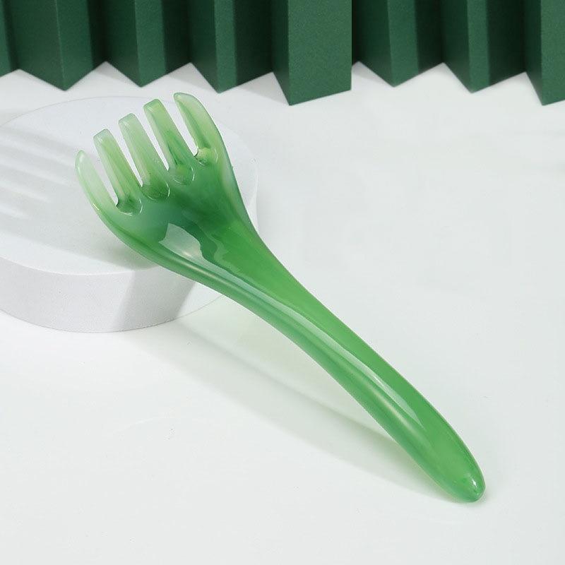 Stress-Reducing Massage Comb 5 Claws Meridian Therapy - Green