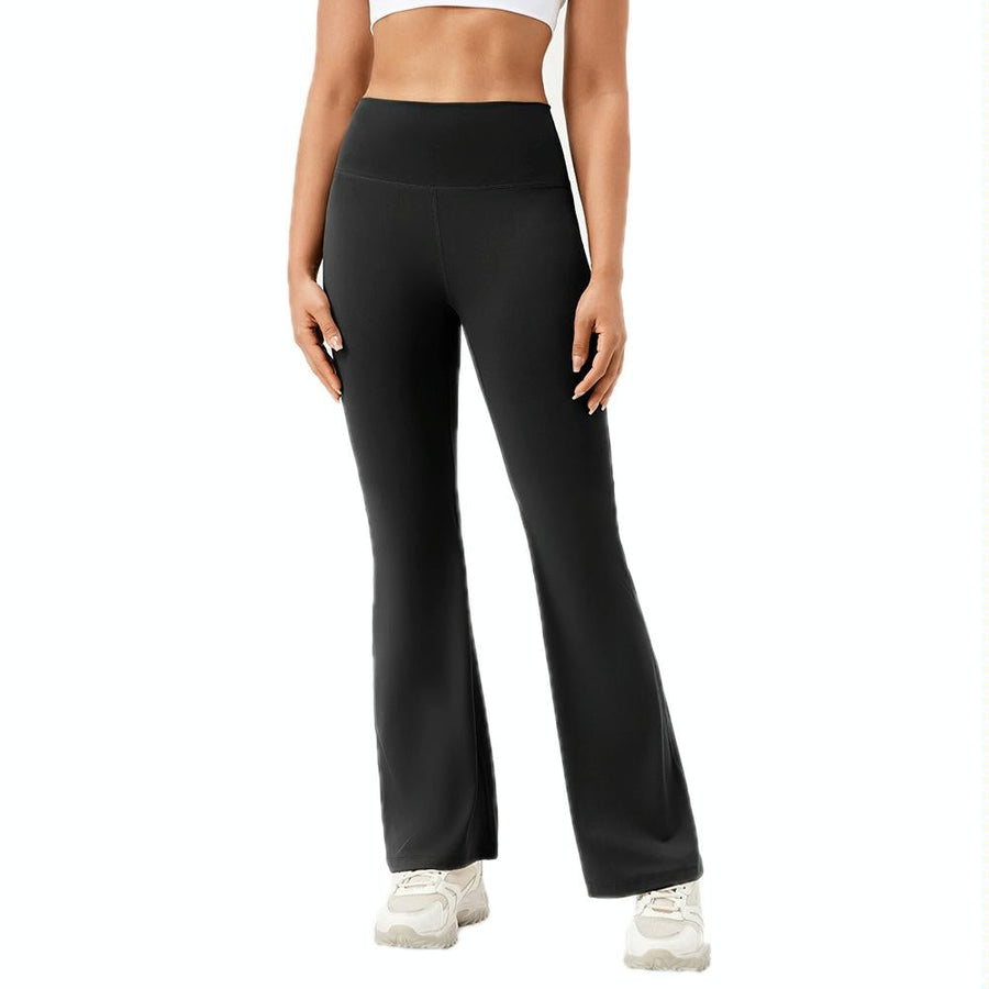 High Waisted Elastic Yoga Flared Pants Size L - Black - S