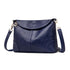 Stylish Soft Leather Shoulder Bag - Blue