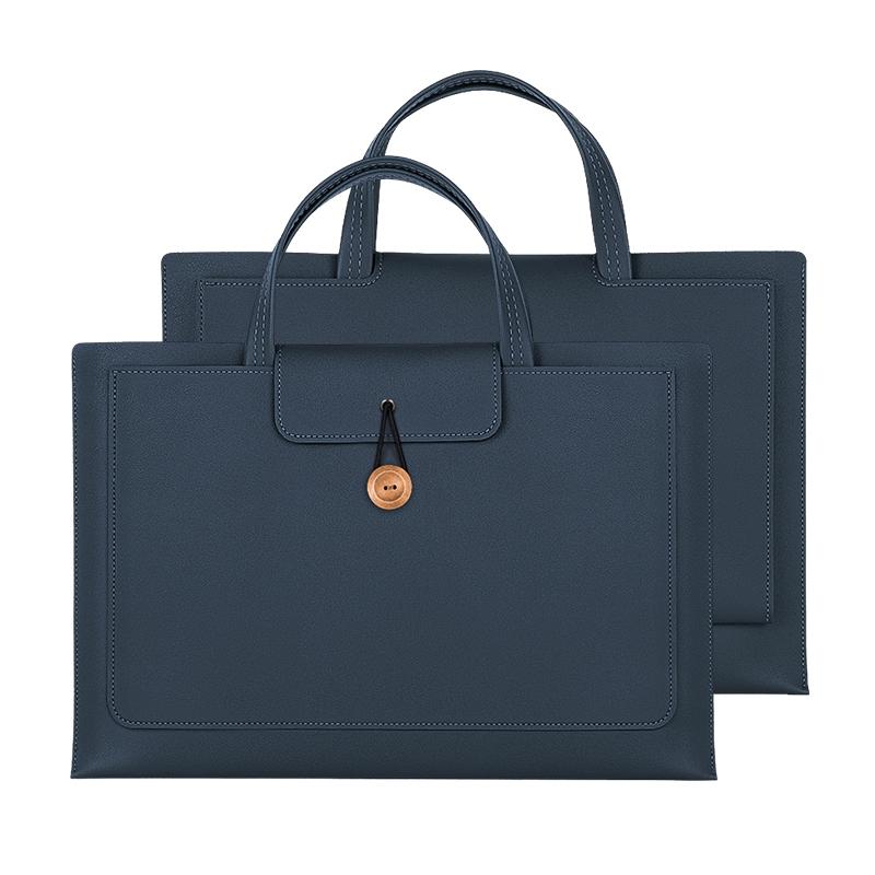 Portable Laptop Inner Bag with Elastic Thread Button - Blue