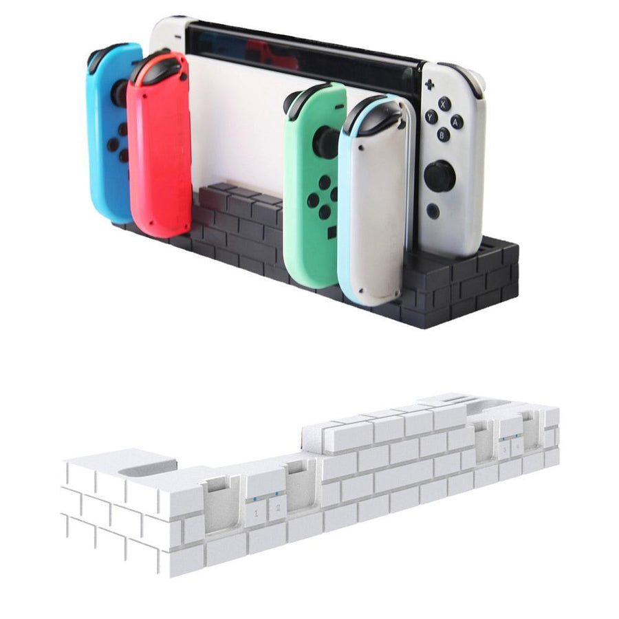 Oled Power Bracket with Game Card Storage - Compact Design - White