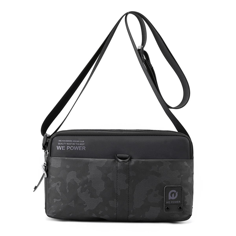 Men Oxford Cloth Crossbody Bag Outdoor Sports Shoulder Bag - Black