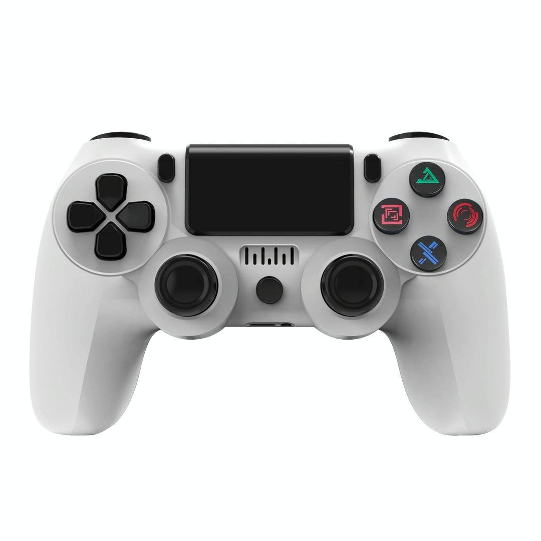 Wireless Bluetooth Game Controller for Ps4 with Dual Vibration and Light Strip - White