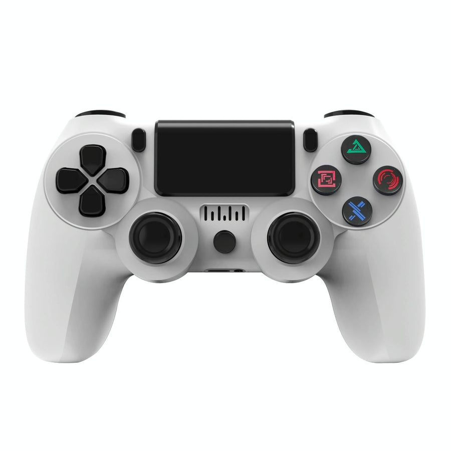 Wireless Bluetooth Game Controller for Ps4 with Dual Vibration and Light Strip - White