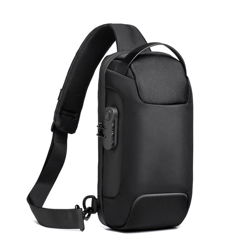 Men's Anti Theft Oxford Chest Bag - Black