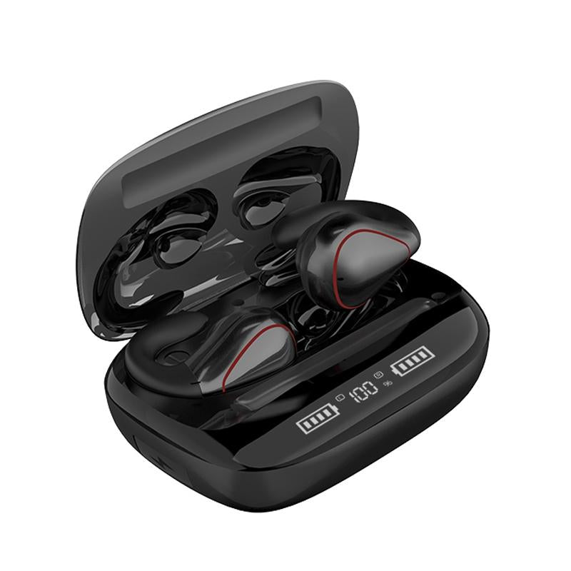 Wireless T20 Tws Bluetooth Earphones with Led Display & Charging Box - Black