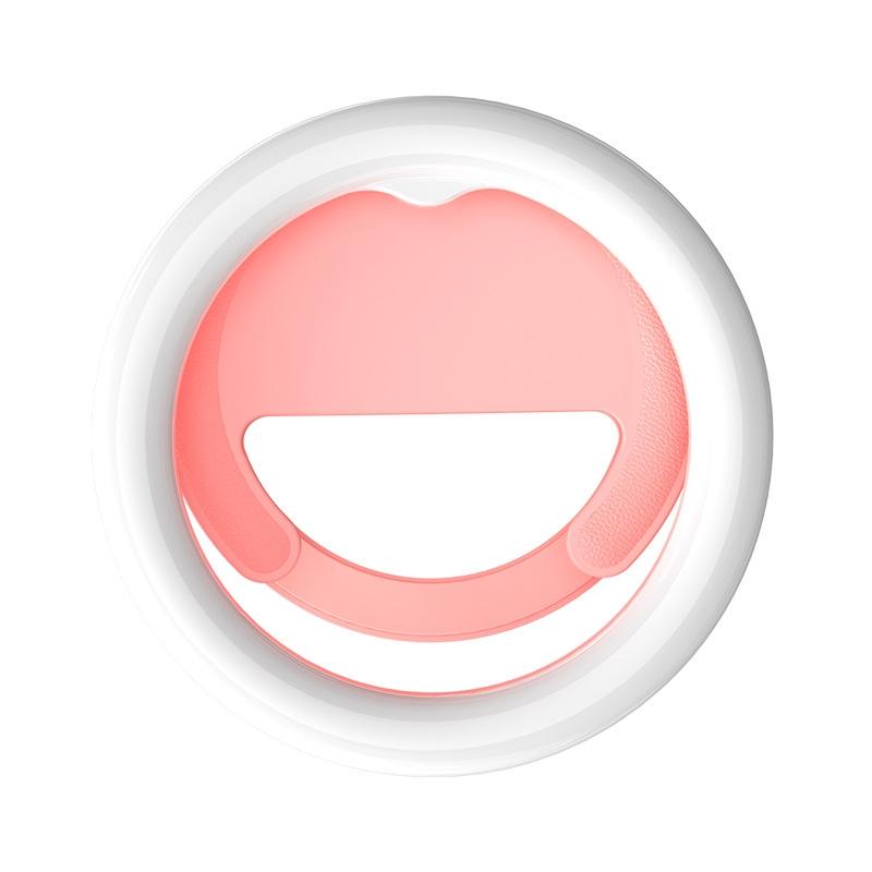 Clip-on Half-ring Fill Light for 10cm Mobile Phones - Pink