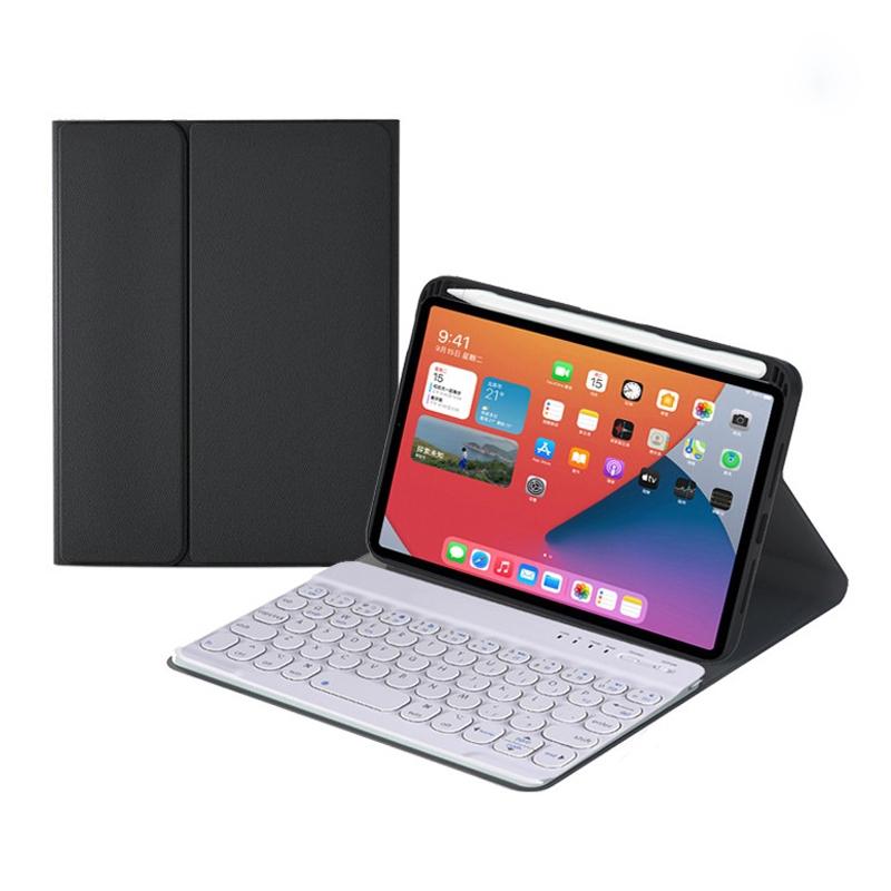 Detachable Bluetooth Keyboard Leather Case For Ipad Mini 6 With Holder - Black
