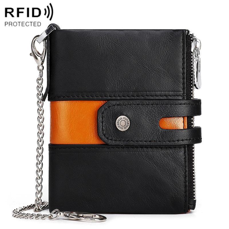Retro Mens Coin Purse with Rfid Protection - Black