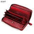 Stylish Rfid Clutch with Zipper - Lychee Texture - Red Wine