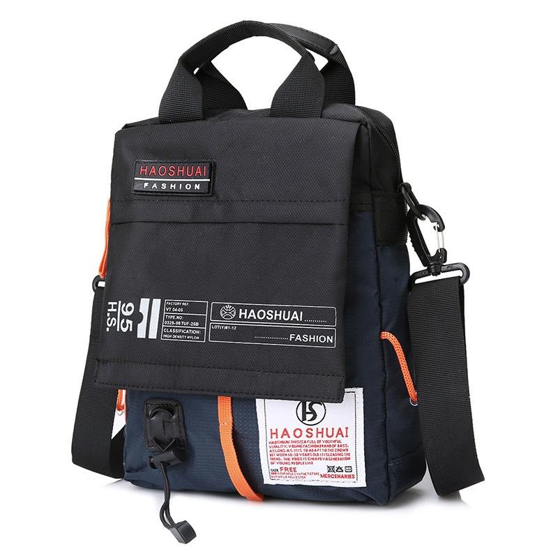 Waterproof Men Crossbody Bag Outdoor Cloth Sling For Hands Free Convenience - Dark Blue