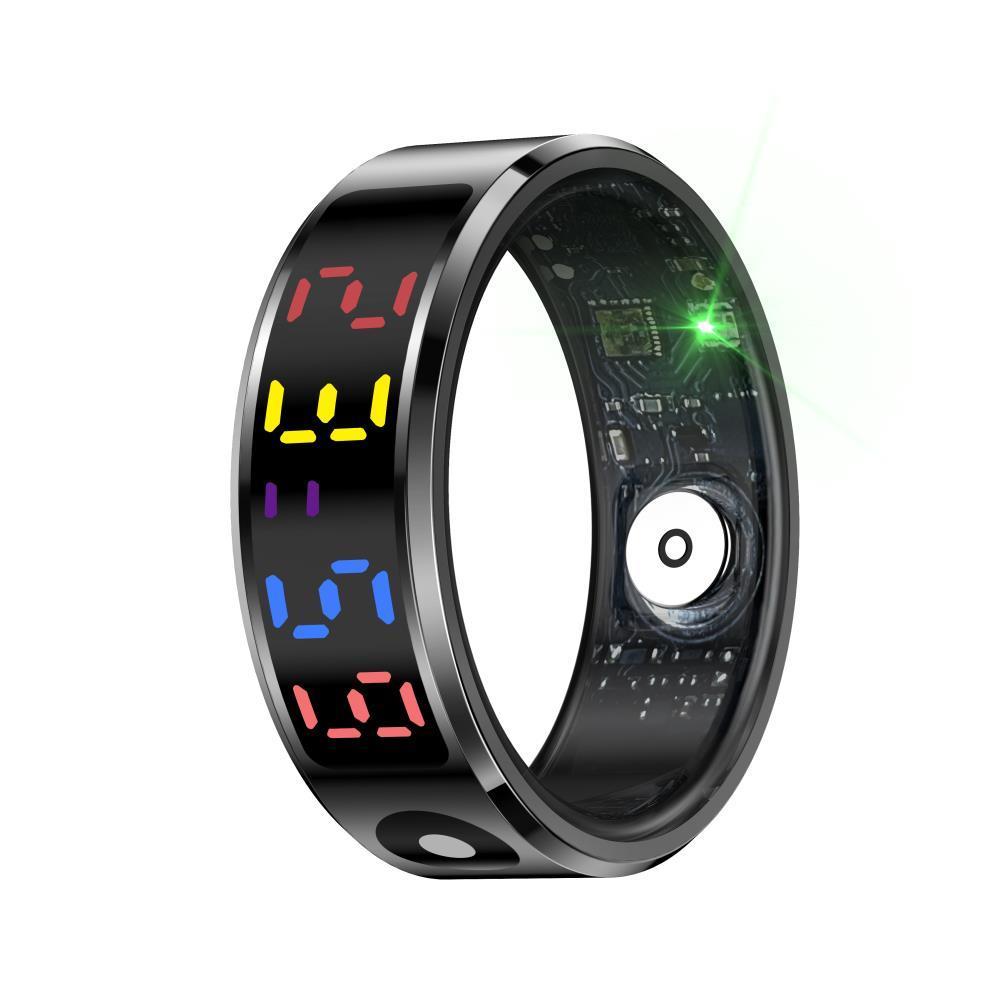 Smart Ring Heart Rate Blood Oxygen Sleep Sports Size 11 - Black