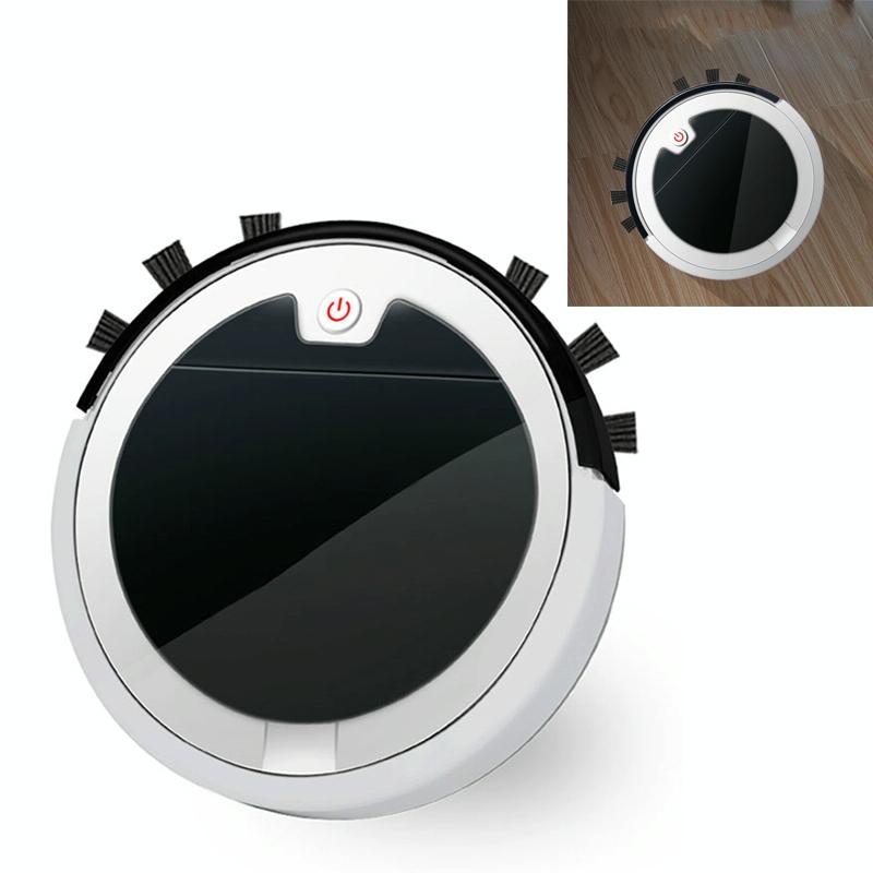 Smart Home Sweeping Robot with Remote Control and Large Suction - White Black