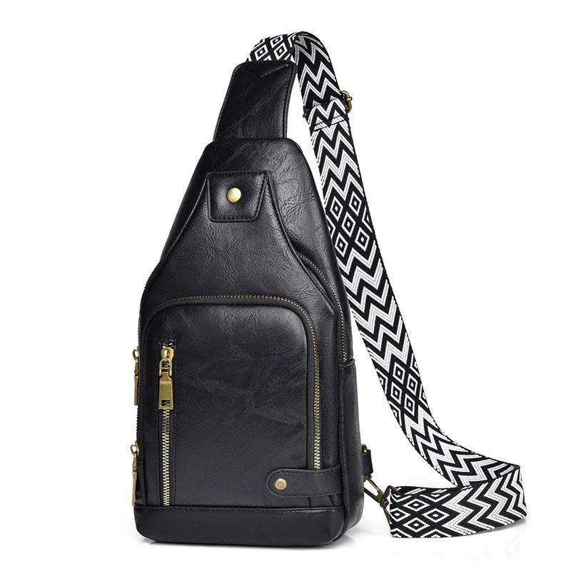 Versatile Single Shoulder Chest Bag For Motorcyclists - Black