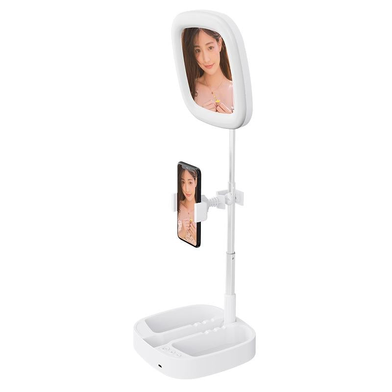 Portable Folding Desktop Live Broadcast Light Stand - White