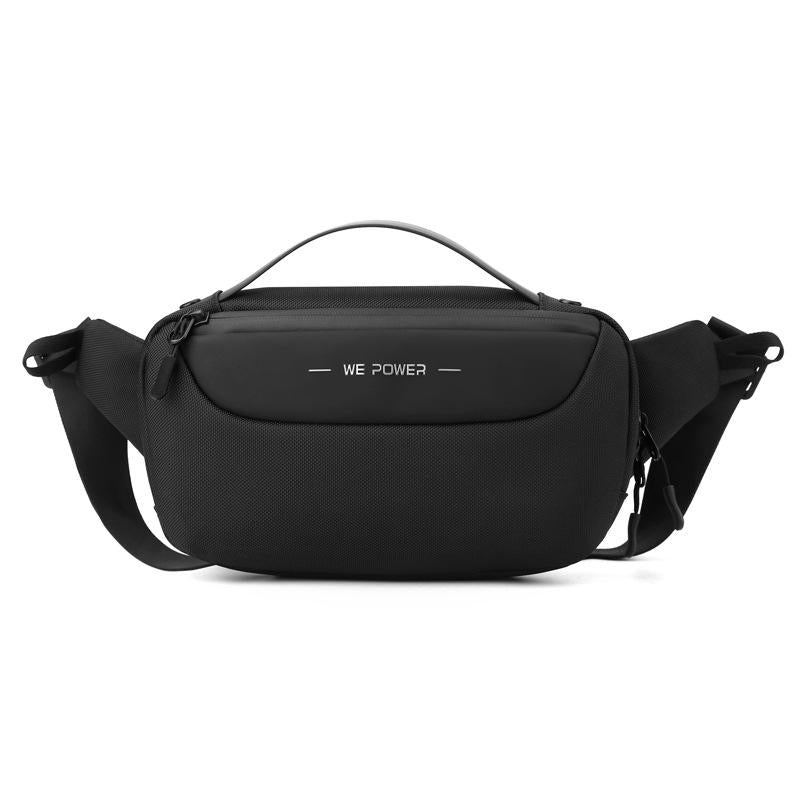 Multi Functional Men Crossbody Bag Outdoor Sports Waist Bag With Shoulder Strap - Black