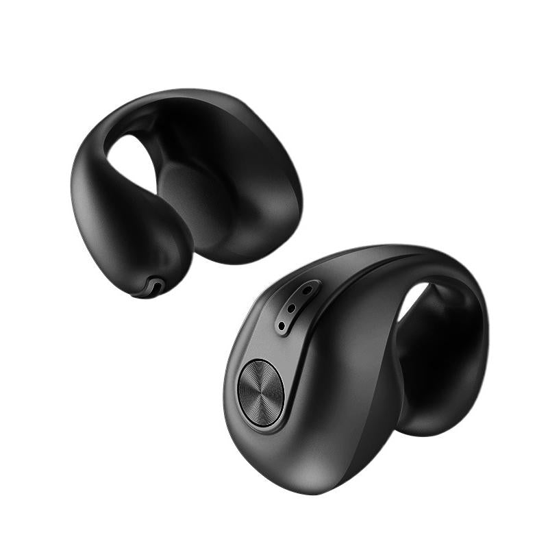 Wireless Dual Ear Bone Conduction Bluetooth Earphones - Mini Sport Clip - Black
