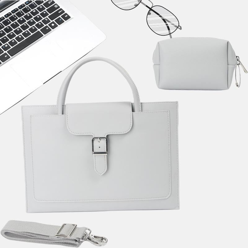 Waterproof Laptop Bag with Power Pack - 13 Inches Portable - Light Grey