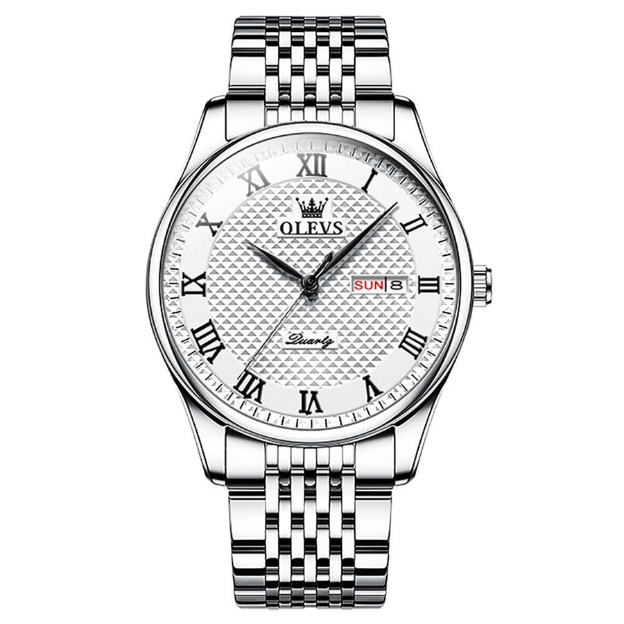 Waterproof Quartz Watch for Men - Multifunctional Business - White