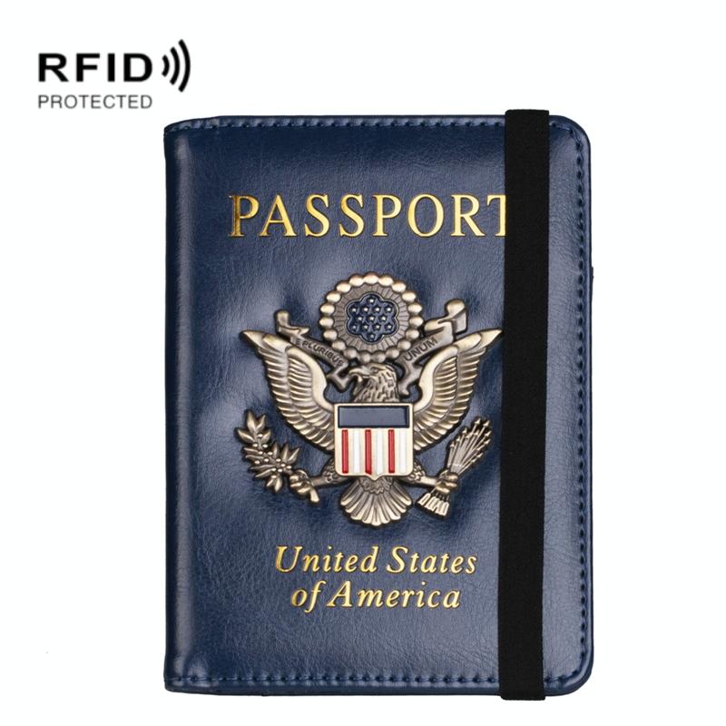 Multi Card Passport Holder Anti Magnetic Wallet - Blue