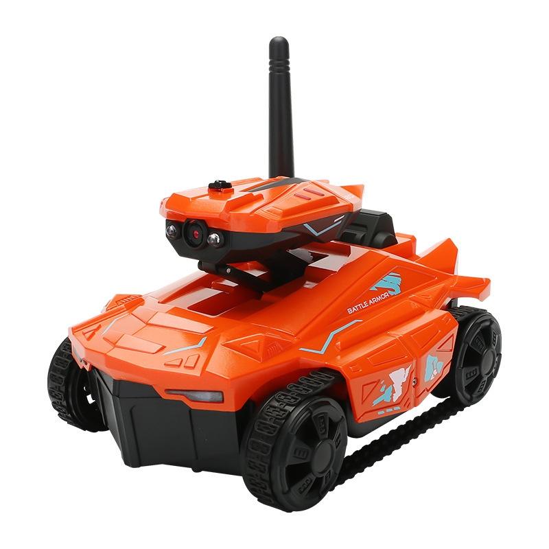 720p Hd Camera Rc Car with Real-time Surveillance and Remote Control - Tank Design - Orange