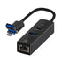 8 Pin To Type-C Rj45 Usb-A Hub Converter - Black