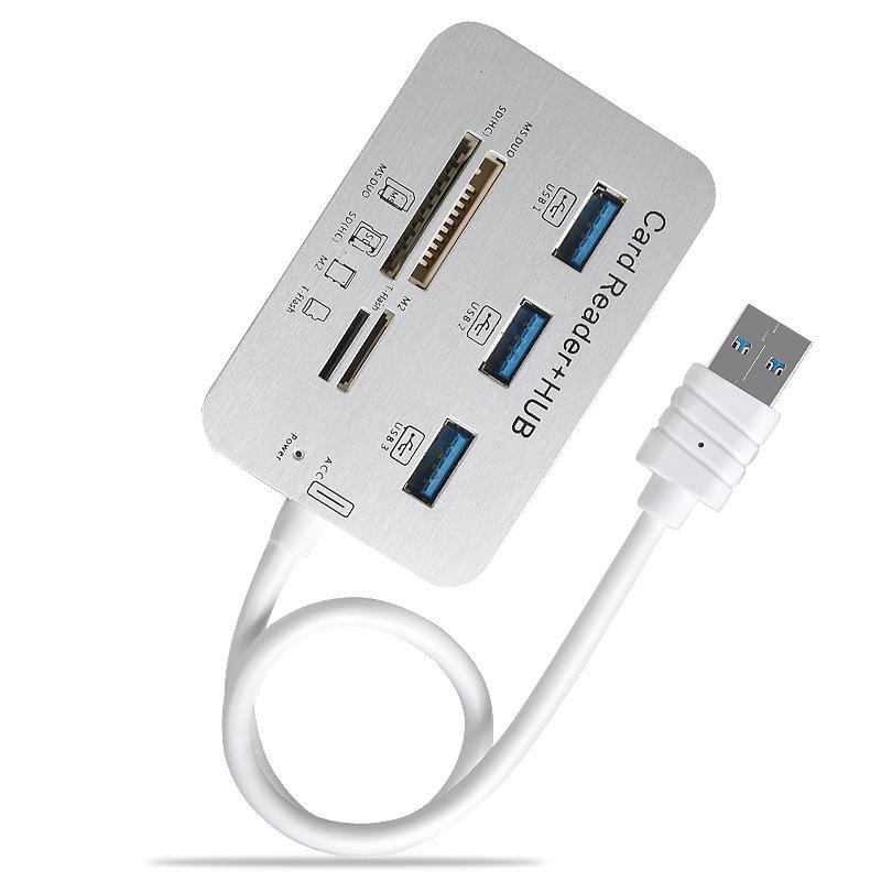 3-Port Usb 3.0 Hub + 4-Port Card Reader Splitter