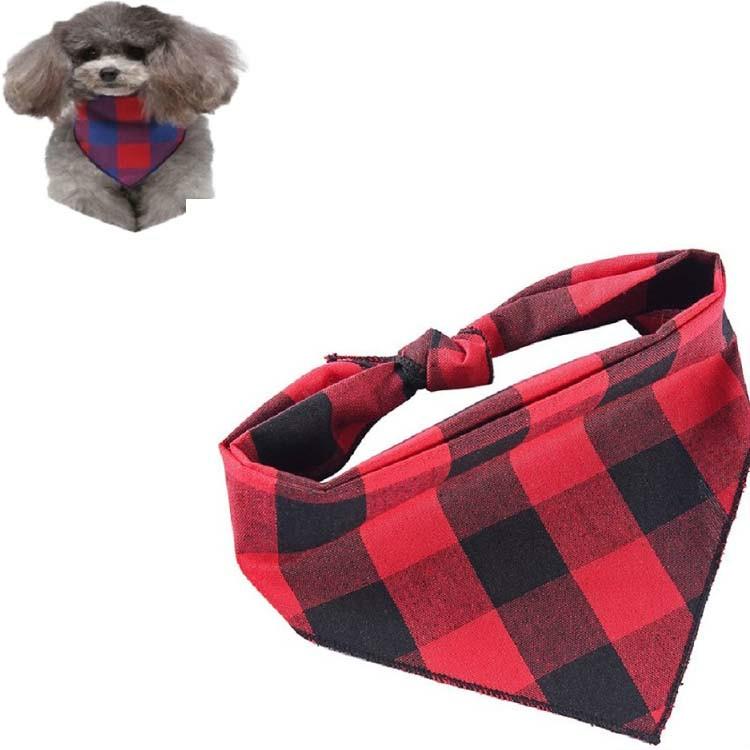 Cotton Cartoon Print Pet Saliva Towel - Size S 58X41X41Cm - Sjj13 Red Black Grid