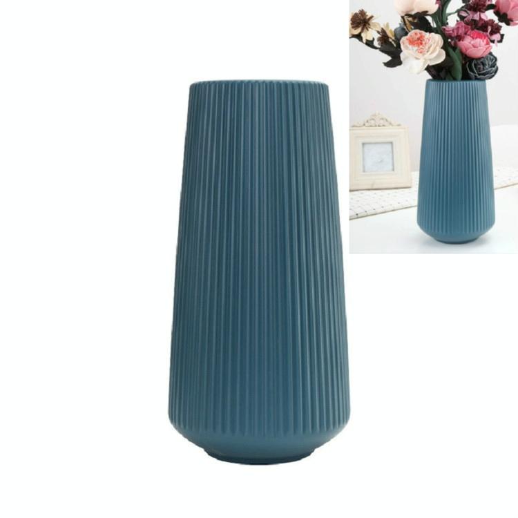 Versatile Plastic Flower Vase for Dry and Wet Arrangements - Blue