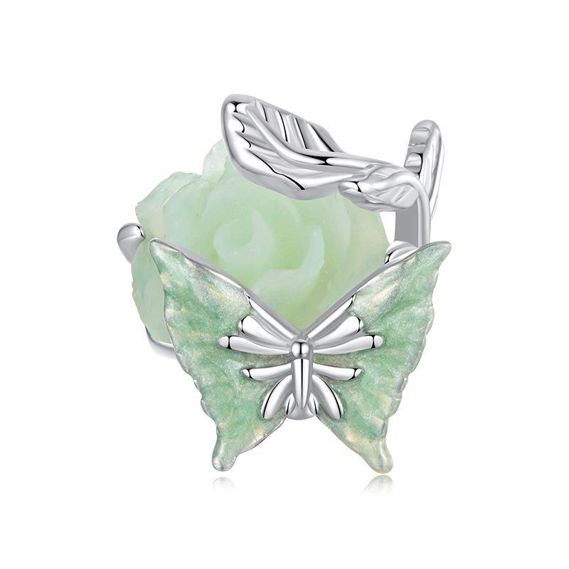 925 Sterling Silver Rose Butterfly Animal Beads