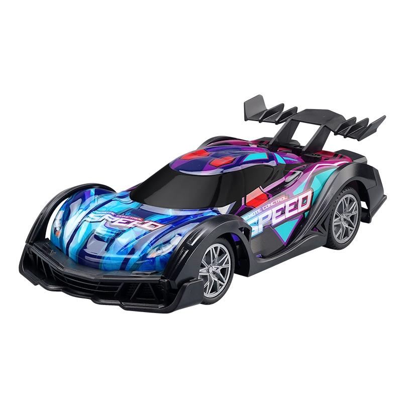 Remote Control Racing Car with Colourful Lights 4wd - Blue