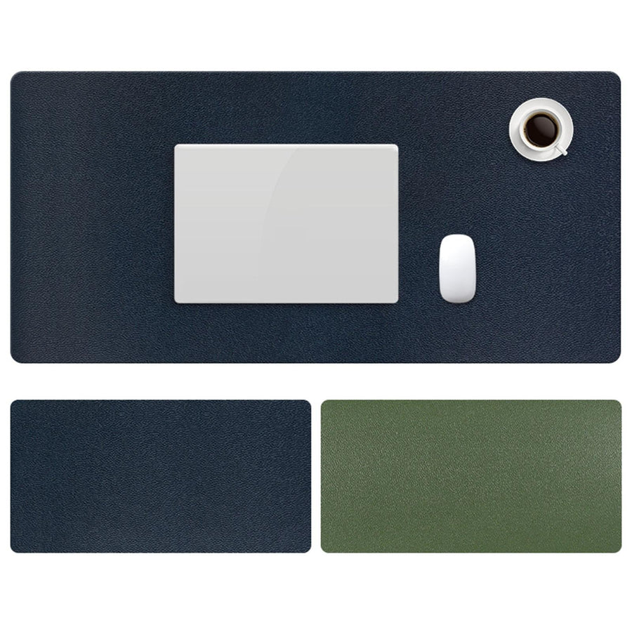 Double Sided Pu Mouse Pad Table Mat 100 X 44Cm - Royal Blue+Army Green