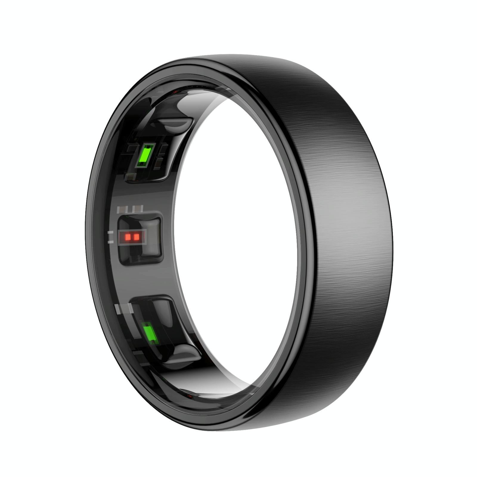 Smart Ring Heart Rate Blood Oxygen Sleep Sports Size 12 - Black