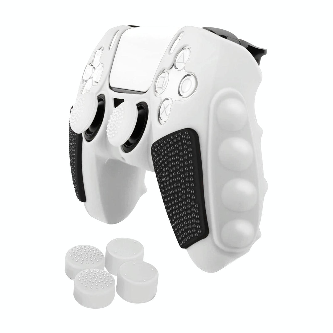 Silicone Gamepad Protective Case for Sony Ps5 with Splicing Design and Rocker Caps - Black White