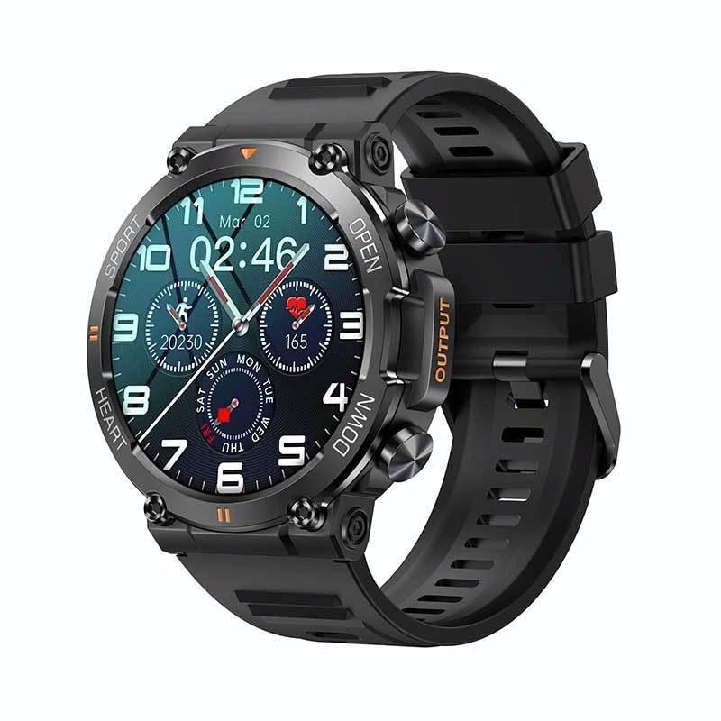 1.39 Inch Heart Rate / Blood Pressure / Blood Oxygen Monitoring Smart Calling Watch - Black