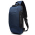 Anti Theft Men Waterproof Crossbody Bag With USB Port - Blue