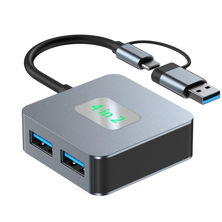 4-In-1 Usb-C To Usb 3.2 4-Port Hub Adapter Grey