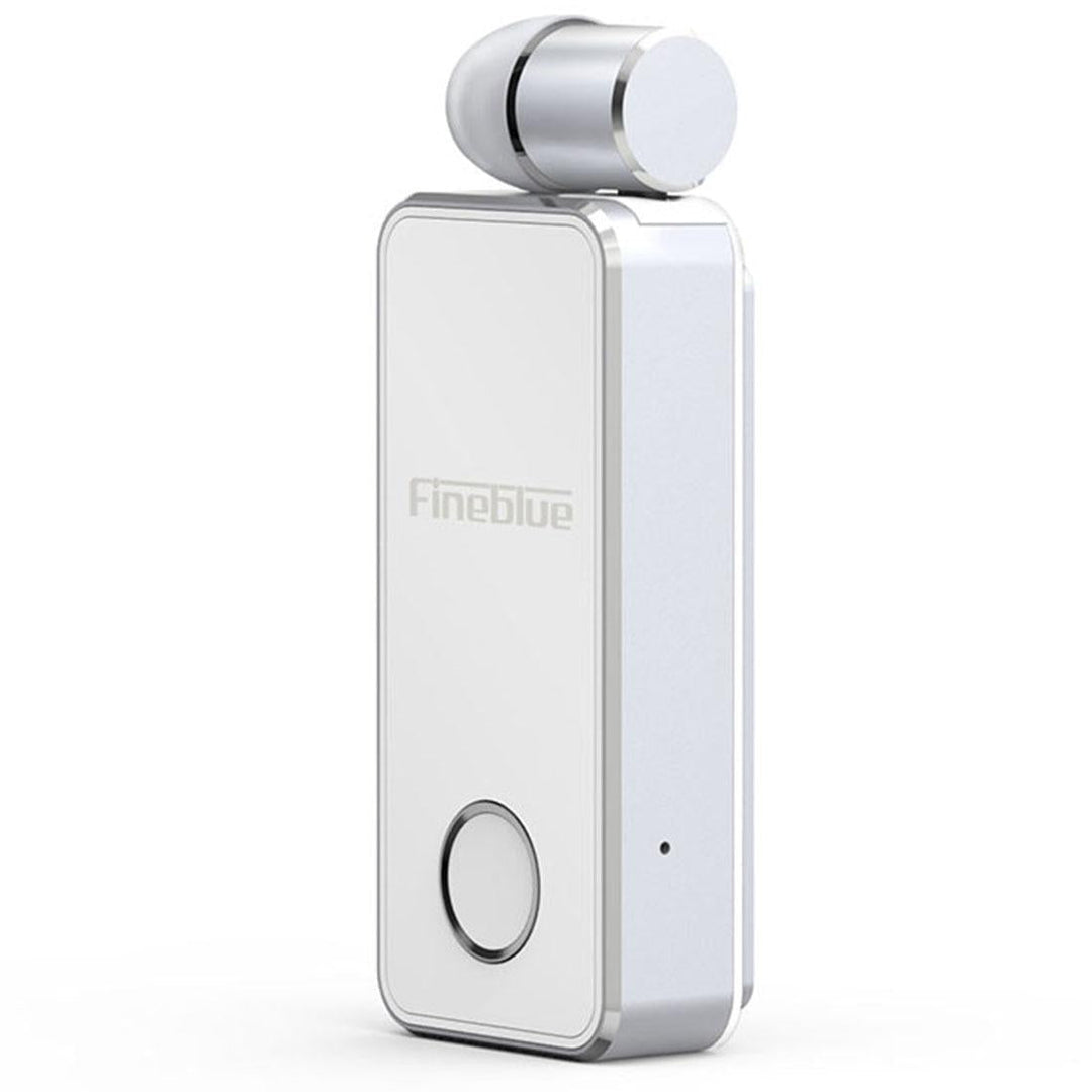 Wireless Bluetooth Earphone with Vibrating Alert and Clip - White