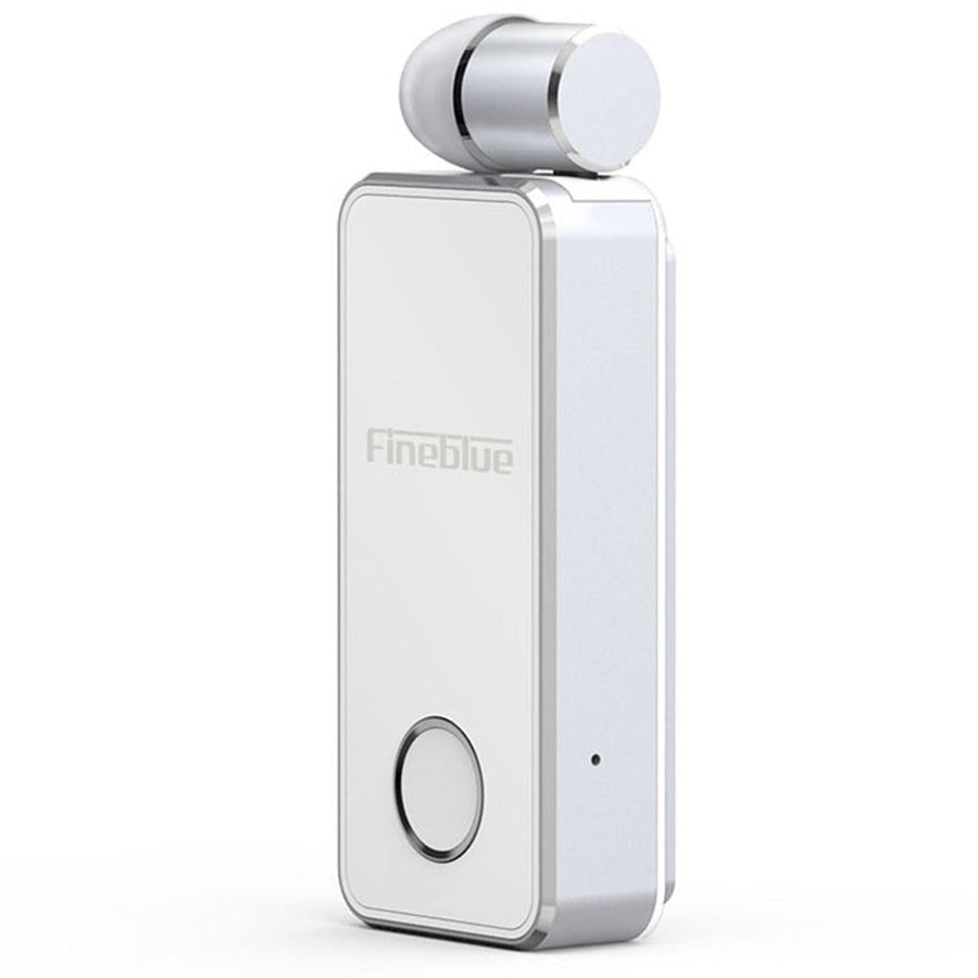 Wireless Bluetooth Earphone with Vibrating Alert and Clip - White