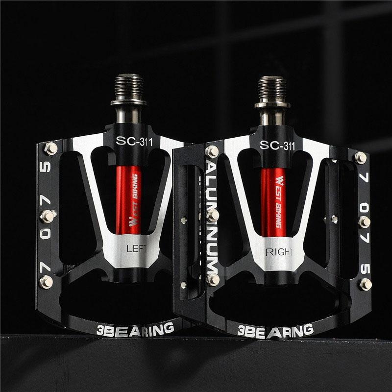 A Pair Of Lightweight Aluminum Mountain Bike Pedals - Black