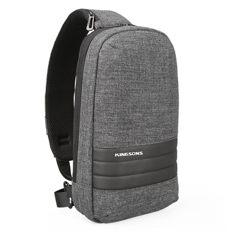 Large Capacity Anti Theft Chest Bag Business Casual One Shoulder Gray