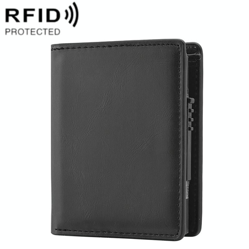 Rfid Blocking Short Wallet with Automatic Pop Up - Black