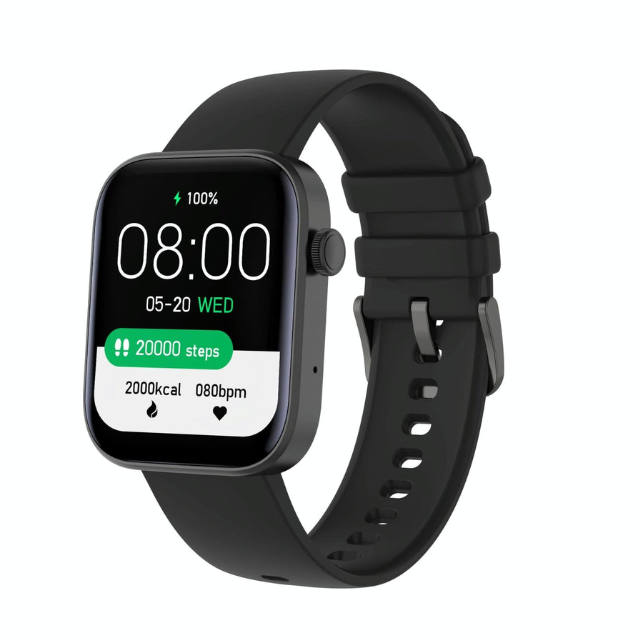 1.8 Inch Tft Screen Bluetooth Smart Watch Support Heart Rate Monitoring & 100+ Sports Modes - Black