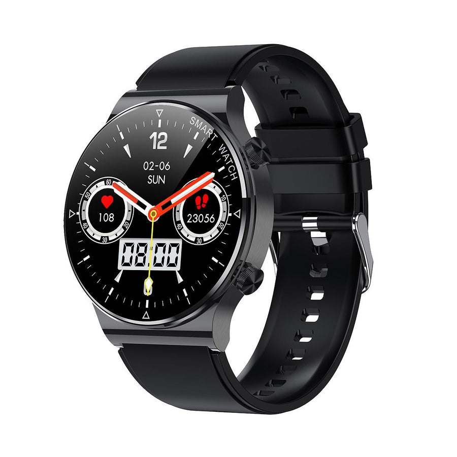 1.32 Inch Heart Rate Sleep Monitoring Smart Watch - Black Silicone