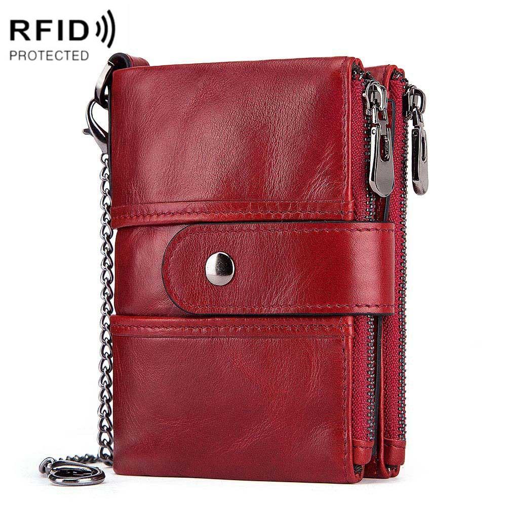 Secure Multi-function Rfid Wallet - Anti-theft - Red