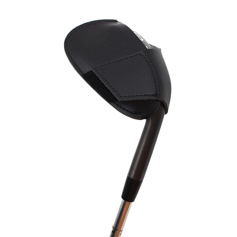 Leather Golf Club Cover Protective Cap For Clubs - Black