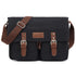 Men Canvas Crossbody Messenger Bag - Black