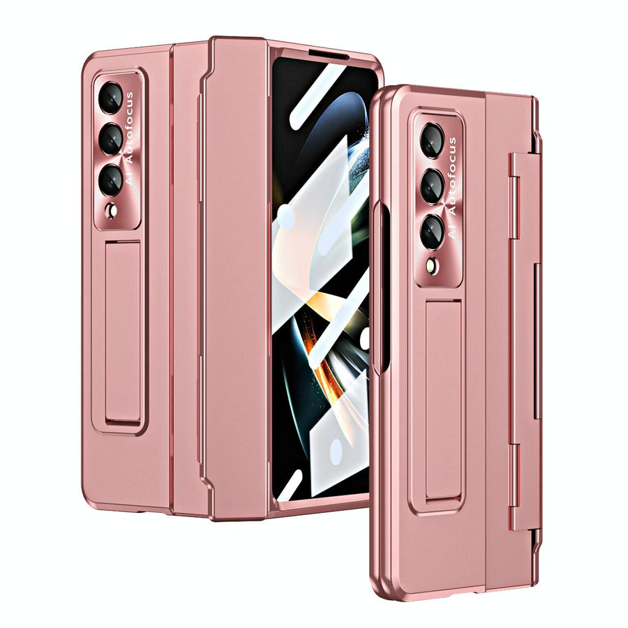 For Samsung Galaxy Z Fold4 5G Folding Case With Integrated Hinge - Rose Gold