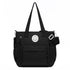 Versatile Contrast Shoulder Bag For Students - Black