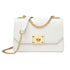 Small Square Flap Lock Crossbody Bag For Women - White